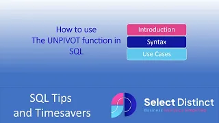 How to use the UNPIVOT Function in SQL