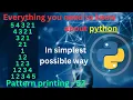 Pattern printing 52 Numbers - 28 pattern printing in python tutorial python full course