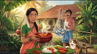 🌧️ Heavy Rain & Village ASMR | Godavari Chepala Pulusu 🐟