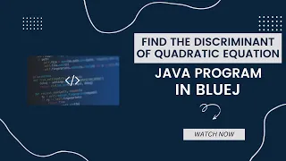 Find the Discriminant in a Quadratic Equation Java Program by Little Genius Chhavi