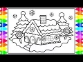 CHRISTMAS COLORING How to Draw and Color a Gingerbread House Kids Gingerbread House Coloring Page