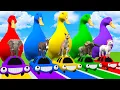 Download Lagu Long Slide Game With Cow Elephant Gorilla Hippopotamus Tiger - 3d Animal Game - Funny 3d Animals