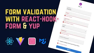 Create Signup Form with Validation React-Hook-Form Yup