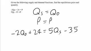 Equalibrium Supply Demand