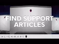 How to find Support Articles - Alienware