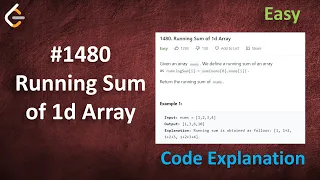 Running Sum of 1d Array Live Coding with Explanation Leetcode - 1480