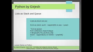 Lists as stack and queue in Python