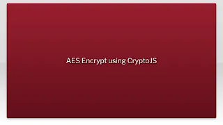 AES Encrypt using CryptoJS