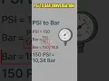 How to Convert Bar to PSI Pressure UnitConversion PSI TO BAR