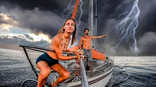 Terrifying Night At Sea 😱 300 MILLION VOLTS Striking All Around Us ⚡️ Sailing Vessel Delos Ep. 391