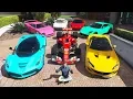 GTA 5 - Stealing Luxury Ferrari Cars with Michael Real Life Cars