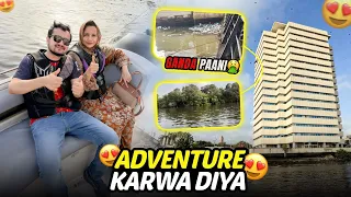 Mama ko sea boat adventure karwa diya😍| samandar par itna kachra🥹