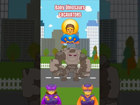 Giant destroys Car, Excavators and Machines videos #cartoon