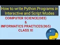 Python interactive and script modes How to write python program Python Tutorial for Beginners