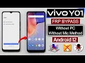 Vivo Y01 (V2118) Android 12 Frp Bypass Without Pc | Without Mic Method | Without Engineering Mode