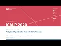 A2 B - An Optimal Algorithm for Online Multiple Knapsack