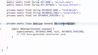 Android Application Development Tutorial 113 SQLite class implementing SQLiteOpenHelper