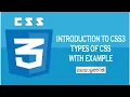 CSS Introduction Types of CSS With Example Inline Internal External CSS Cascading Style Sheet