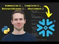 How to start using Snowflake Cortex LLM functions Python Snowflake