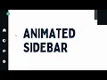How To Design An Animated Sidebar Using HTML CSS JavaScript