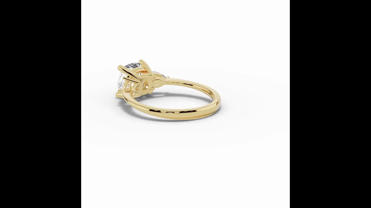 Vionne Cushion Three-Stone Engagement Ring