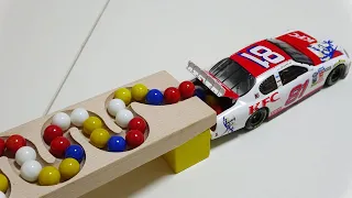 Marble Run Race HABA Slope & Retro Japanese Trucks, Kentucky Cars