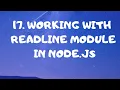 17 Working with readline module Node js tutorial for beginners in bangla