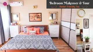 Download Bedroom Makeover \u0026 Decorating Ideas For Small Space (Renter Friendly Too) / Master Bedroom Tour MP3