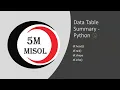 Data Summary Python - head tail shape info