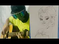 Download Lagu Let It Go - Frozen Acoustic Guitar Cover And The Drawing Of Elsa