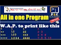 C programming Part 66 W A P to display the pattern like right angle triangle using numbers