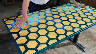 Making Hexagonal LED Touch-Sensitive Epoxy Resin Table That Lights Up