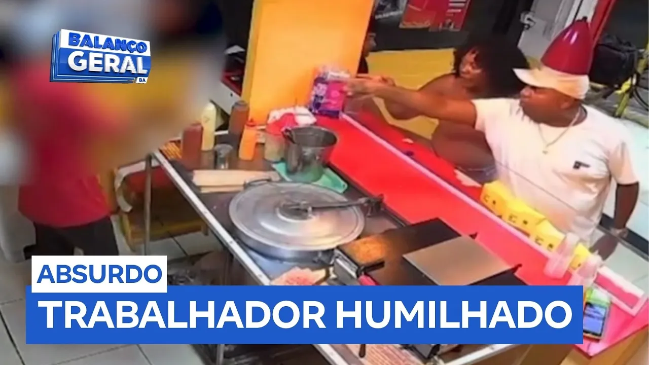 Atendente de lanchonete é humilhado e agredido por casal em Lauro de Freitas (BA)