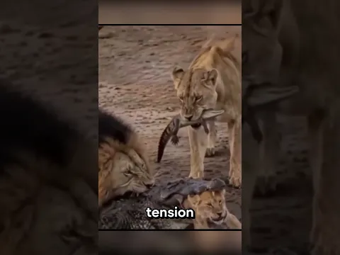 Lion Picks Up a Baby Crocodile 😱🦁🐊 #اكسبلور