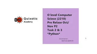 Python Cambridge O Level Computer Science 2210 Pre Relase Material 2020 P22