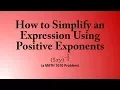 How to Simplify an Expression Using Positive Exponents a MATH 1010 Problem