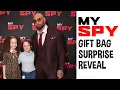 I surprised Dave Bautista Chloe Coleman w Gluten Free Vegan treats during our My Spy interview