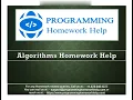 Algorithm Homework Help