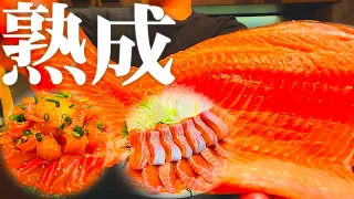 We compared the methods of aging to make salmon caught in tube fishing taste the best