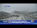 CHP Monitors Traffic As Snow Falls On Grapevine