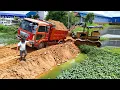 Download Lagu OMG Be Watchful Landfill Task.! Dump Truck 5Ton Back Uploading STUCK, Technique Rescue Using Dozer