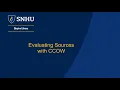 Evaluating Sources with CCOW