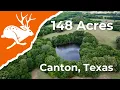 Texas Land for Sale - 148 Acres in Van Zandt County Texas between Canton and Athens