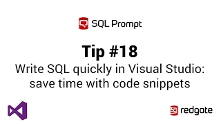 SQL Prompt Pro in Visual Studio - code snippets