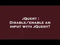 jQuert an input with jQuery