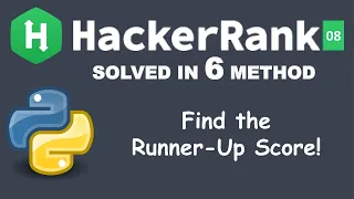 Find the Runner-Up Score Easy Basic Data Types Python HackerRank Solution Hindi