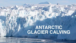 Glacier Calving and large waves at Stonington Island, Antarctica