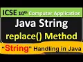 Java - String Handling replace Method ICSE 10th Computer Application