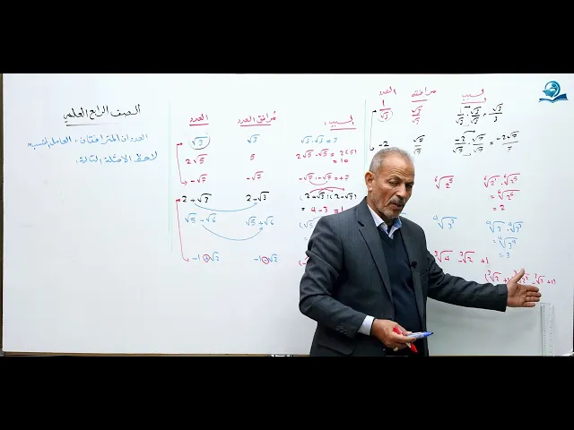 العددان المترافقان العامل المنسب (ج1) - مادة الرياضيات للصف الرابع الاعدادي