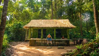 Building a COMPLETE Bamboo House From Scratch  Jungle Survival Shelter🌿 No Power Tools